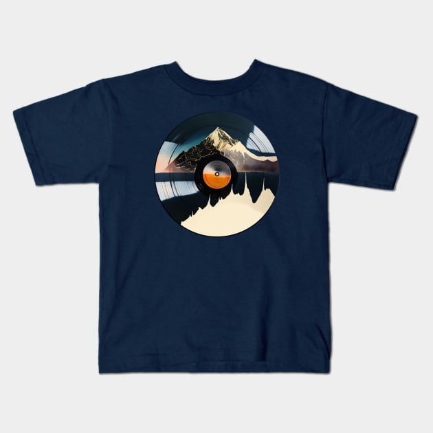 Vinyl Record - Mountain Dream Kids T-Shirt by Bondoboxy